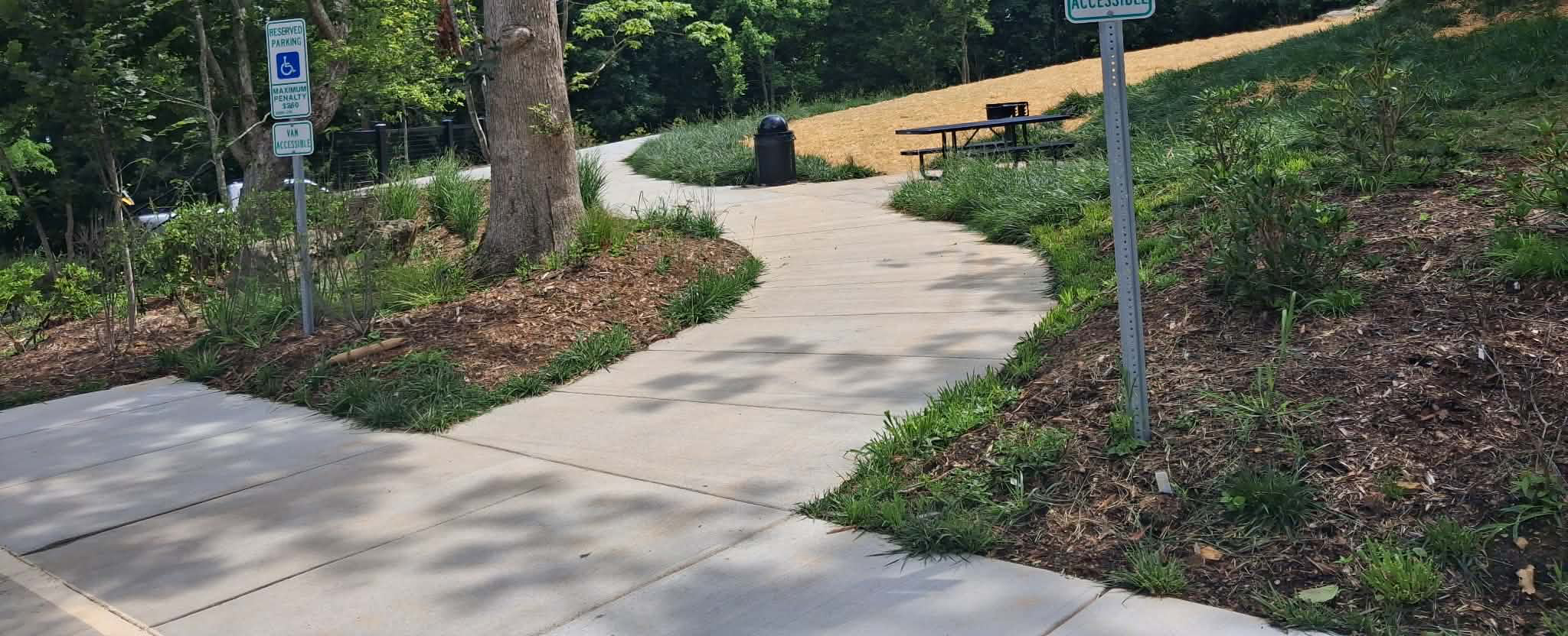 Howard Knob County Park ADA accessible path, picnic table, grill